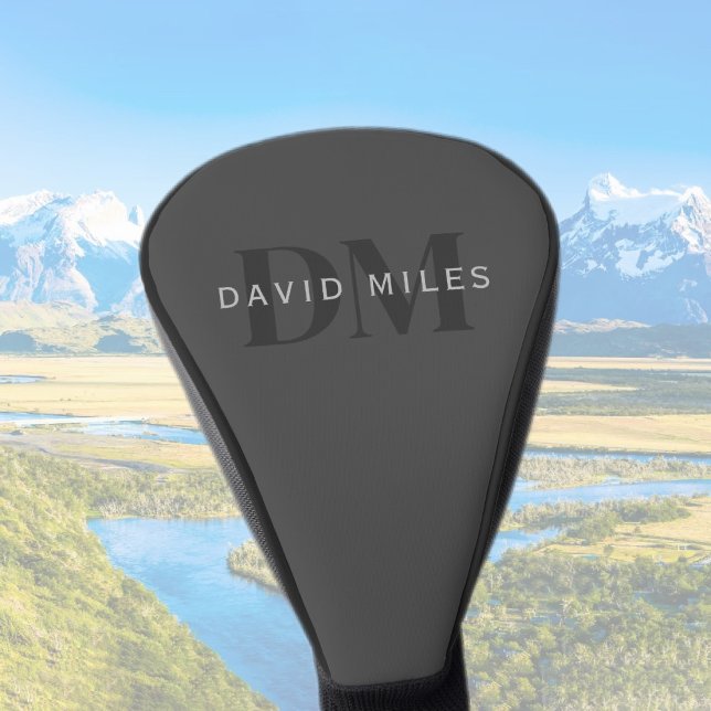 Editable Business Name (or any other text) Gray Golf Head Cover (Creator Uploaded)