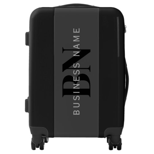 Editable Business Name or any other text Gray Luggage