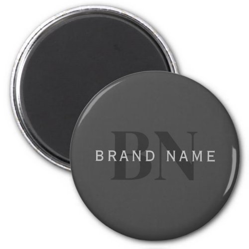 Editable Business Name or any other text Gray Magnet