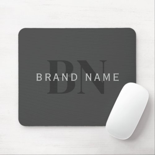 Editable Business Name or any other text Gray Mouse Pad