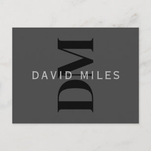 Editable Business Name (or any other text) Gray Postcard