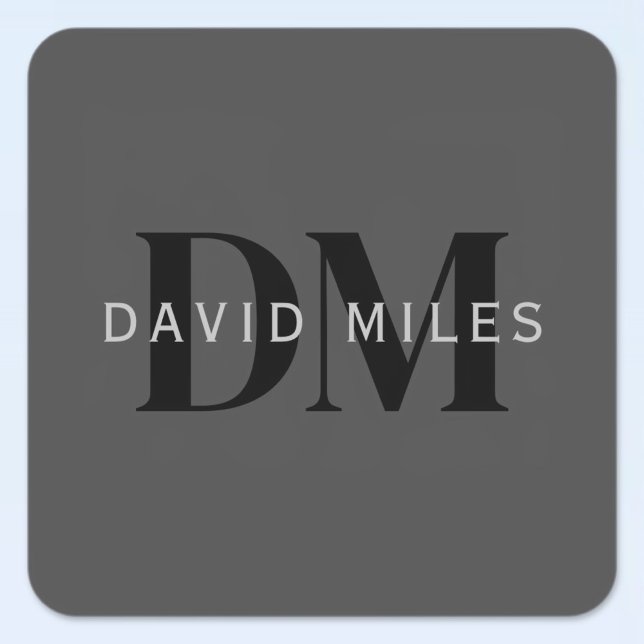 Editable Business Name (or any other text) Gray Square Sticker (Creator Uploaded)