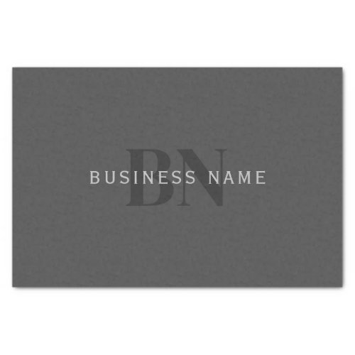 Editable Business Name or any other text Gray Tissue Paper