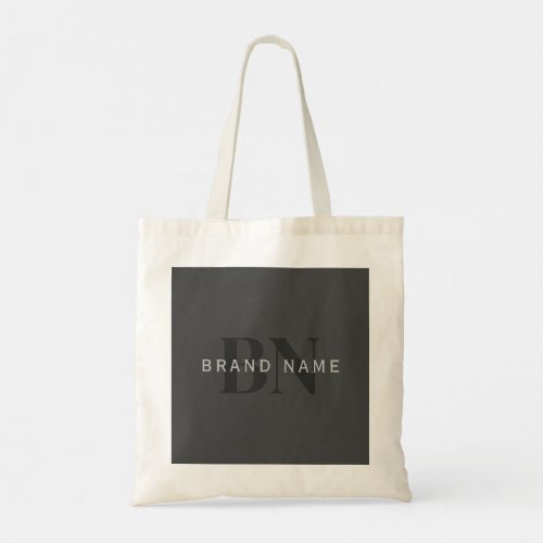 Editable Business Name or any other text Gray Tote Bag