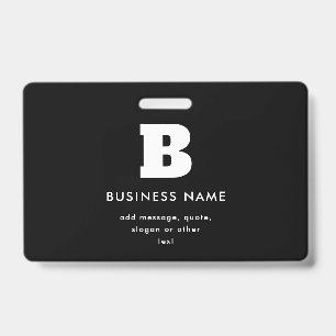 Editable Business Name & Slogan   Black & White Badge