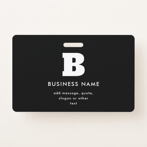 Editable Business Name  Slogan  Black  White Badge