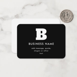 Editable Business Name & Slogan Black & White Note Card