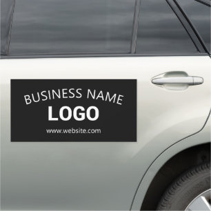 Editable Business Name, Website & Uploaded Logo Car Magnet