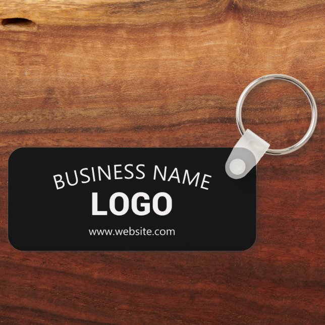 Editable Business Name, Website & Uploaded Logo Keychain (Front)