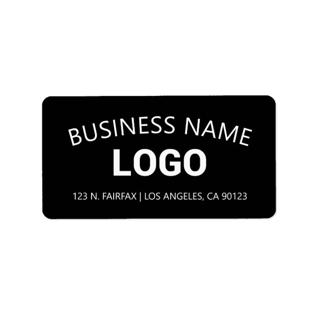 Editable Business Name, Website & Uploaded Logo Label (Front)