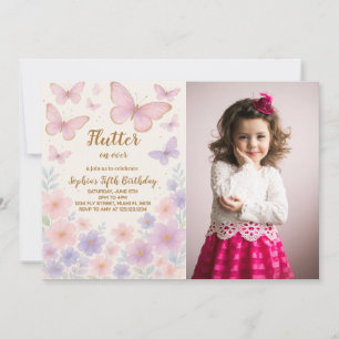Editable Butterfly Birthday Invitation for Girls