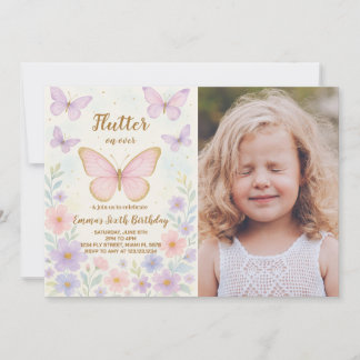 Editable Butterfly Birthday Invitation for Girls