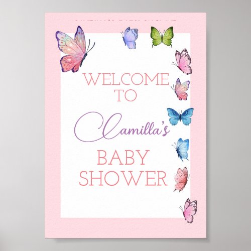 Editable Butterfly Party Welcome Sign