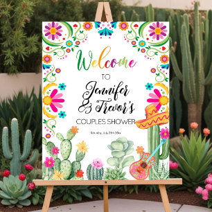 Editable Cactus Fiesta Welcome Sign Couples Shower