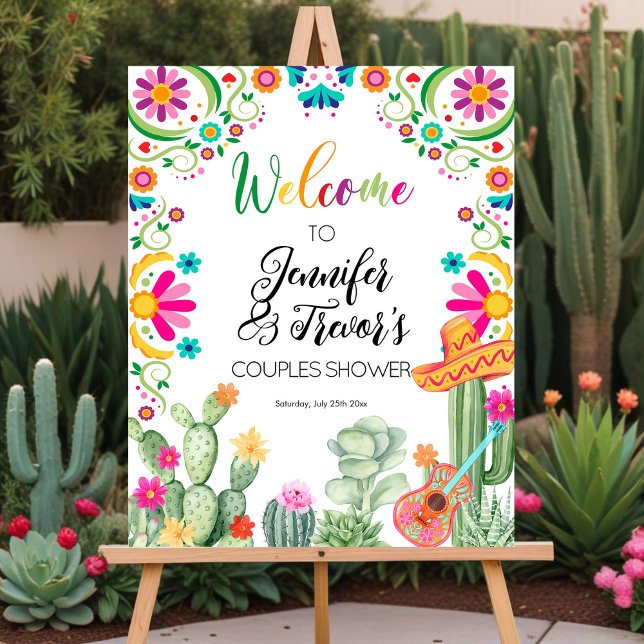 Editable Cactus Fiesta Welcome Sign Couples Shower (Creator Uploaded)