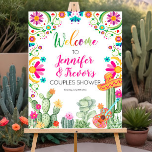 Editable Cactus Fiesta Welcome Sign Couples Shower