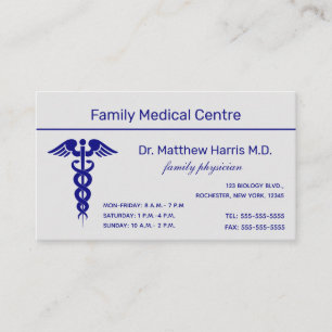 Editable Caduceus Medical Professional  Business  Card