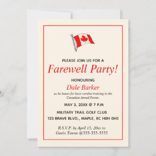 Editable Canadian Military Farewell Party  Invitation