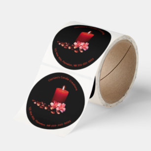Editable Candle Creations Classic Round Sticker
