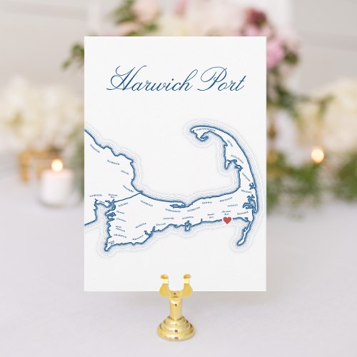 Editable Cape Cod Wedding Table Name Cards