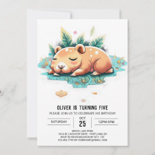 Editable Capybara Birthday Invitation