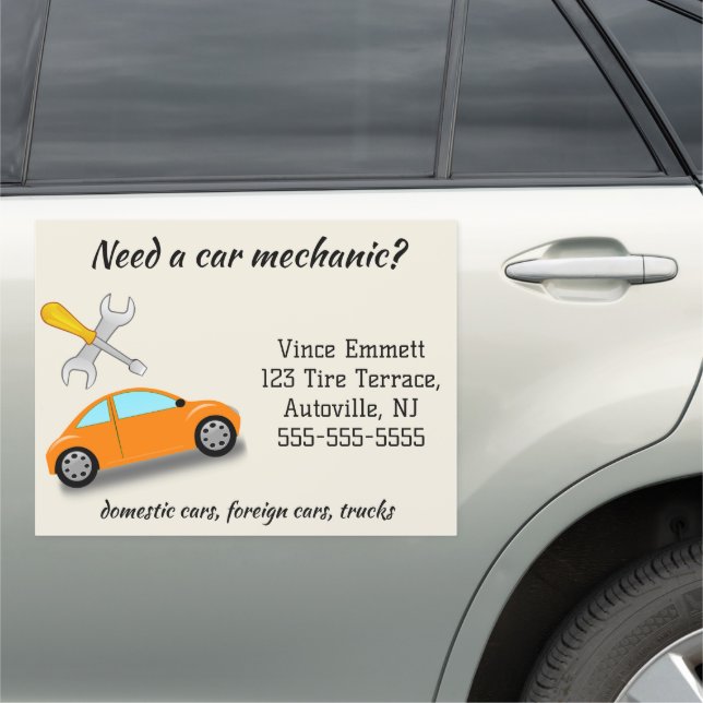 Editable Car Mechanic Magnet (In Situ)