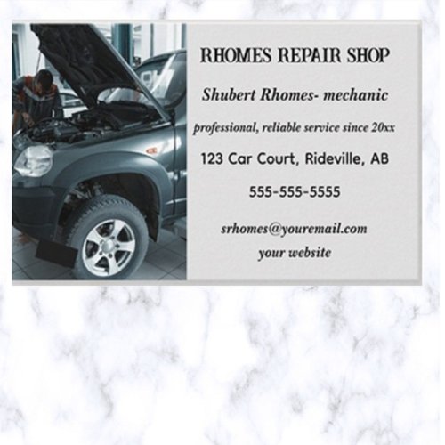 Editable Car Mechanic Repair Shop Business Card