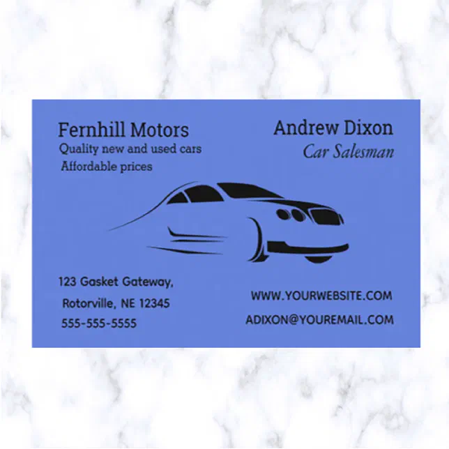 Editable Car Salesman Business Card Zazzle