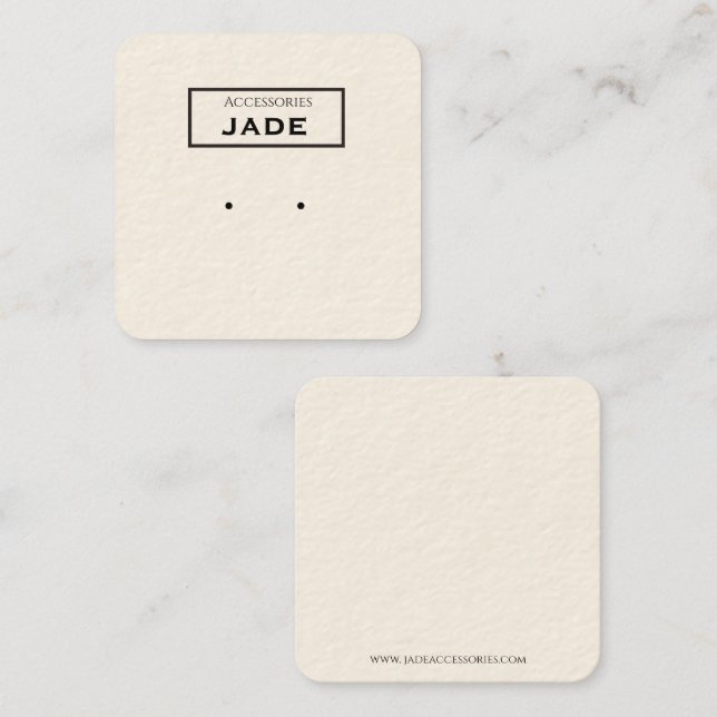 editable card for earrings  (Front/Back)