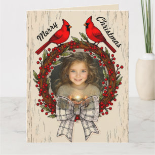 Editable Cardinals Photo Christmas Card