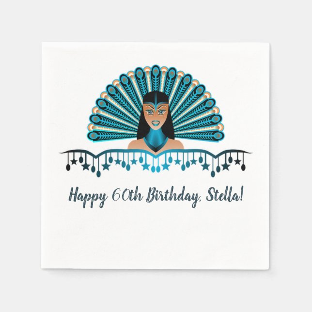 Editable Caribbean Carnival Birthday Napkins (Front)