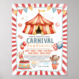 Editable carnival circus Fundraiser Flyer Poster