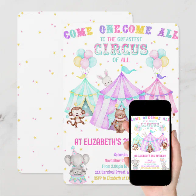 Editable Carnival Invitations Zazzle Editable carnival invitations zazzle