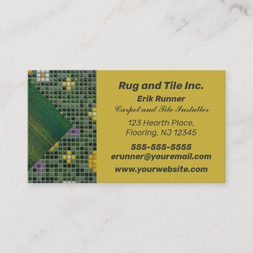 Editable Carpet and Tile Installer Business Card