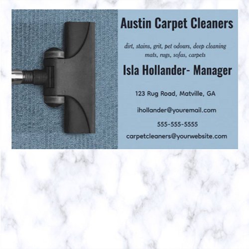 Editable Carpet Cleaners Business Card