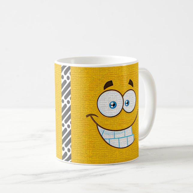 Editable cartoon Face Expression Coffee Mug (Front Right)