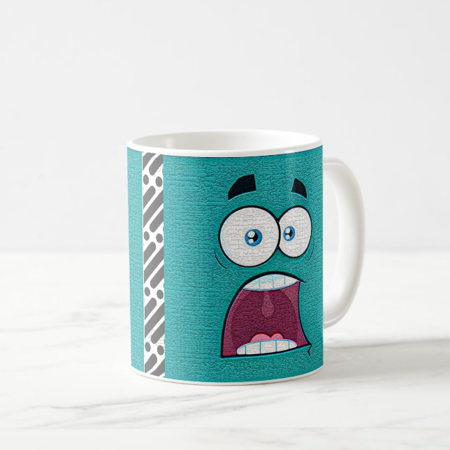 Editable cartoon Face Expression  Coffee Mug (Front Right)