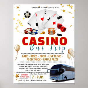 Editable casino bus trip flyer poster