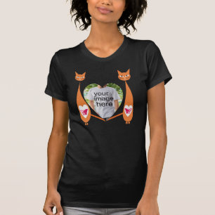 Editable Cat Love Heart Custom Design T-Shirt