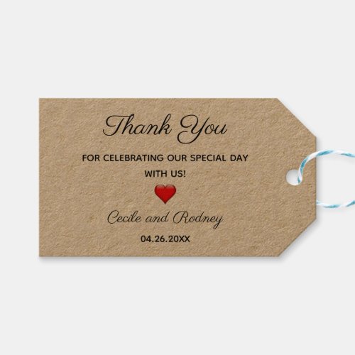 Editable Celebration Thank You Gift Favor Tag