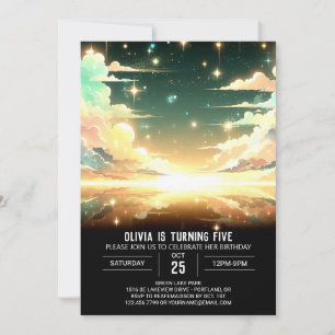Editable Celestial Digital Birthday Invitation