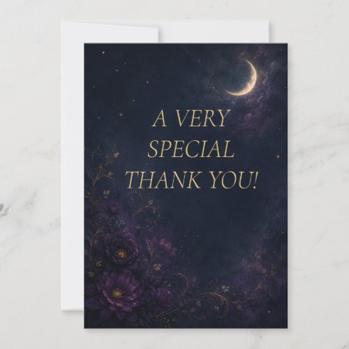 Editable Celestial Gothic Wedding Thank You Card