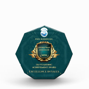 Editable certificate award business teal gold