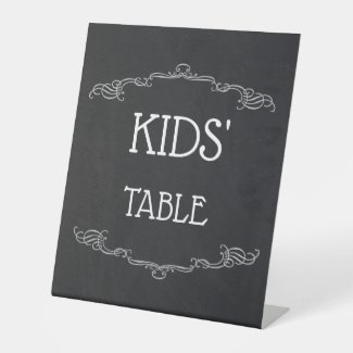 Editable Chalkboard Kids' Table Pedestal Sign