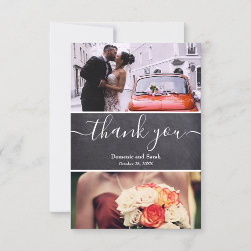 Editable Chalkboard Wedding Photos Thank you