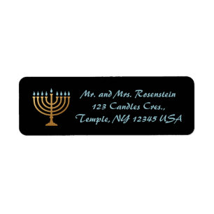 Editable Chanukiah Candles Label