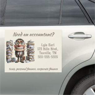 Editable Chartered Accountant Car Magnet
