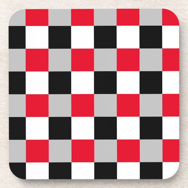 Editable checkerboard pattern beverage coaster (Front)