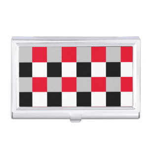 Editable checkerboard pattern business card case