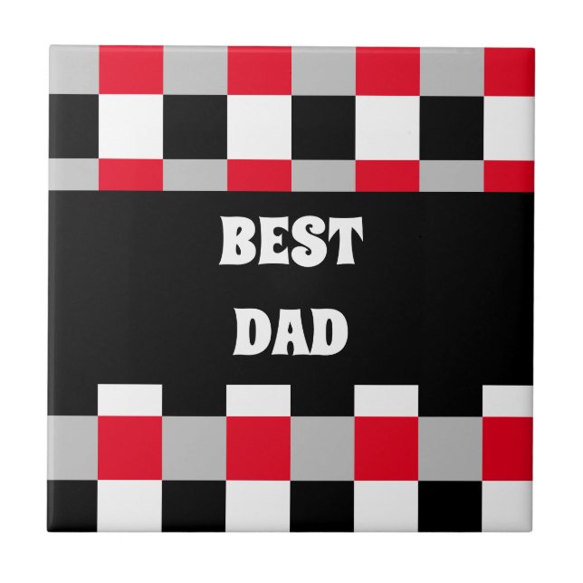 Editable checkerboard pattern ceramic tile (Front)
